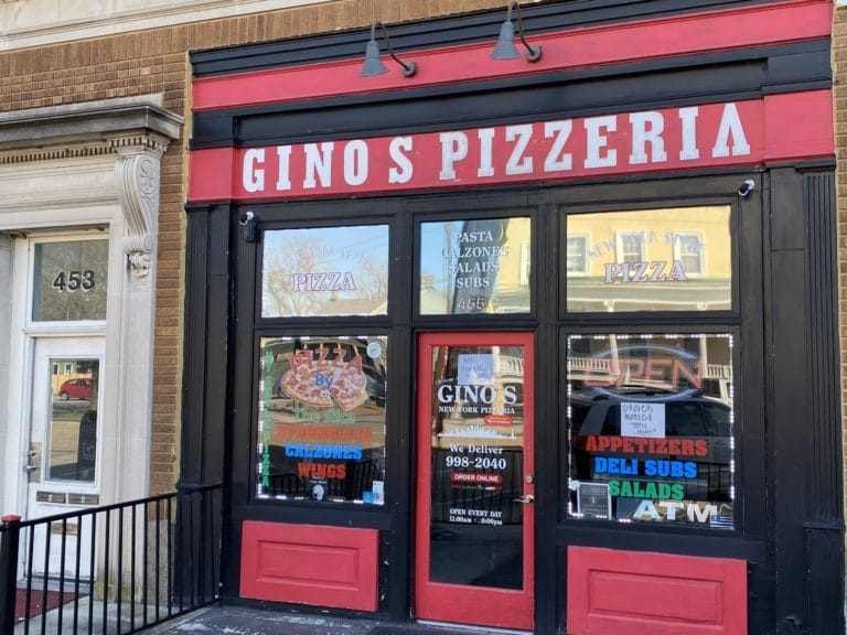 A view of the entrance to Gino's Pizzeria in Portsmouth, Virginia A view of the entrance to Gino's Pizzeria in Portsmouth, Virginia