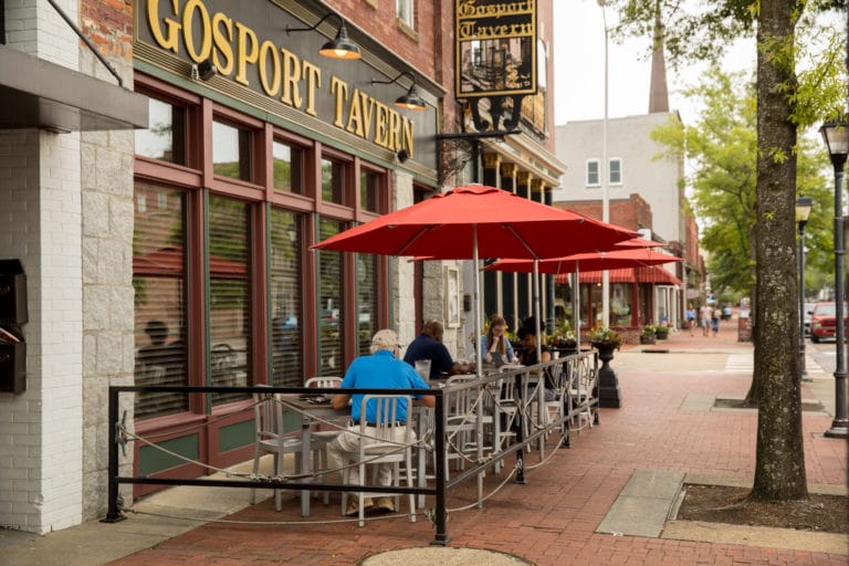 Outdoor patio at Gosport Tavern in Portsmouth, Virginia Outdoor patio at Gosport Tavern in Portsmouth, Virginia