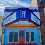 Facade of old Afton Theater painted to look as iit did in the 1930s