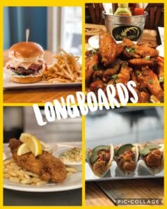 Longboards Take-out Collage of Menu items