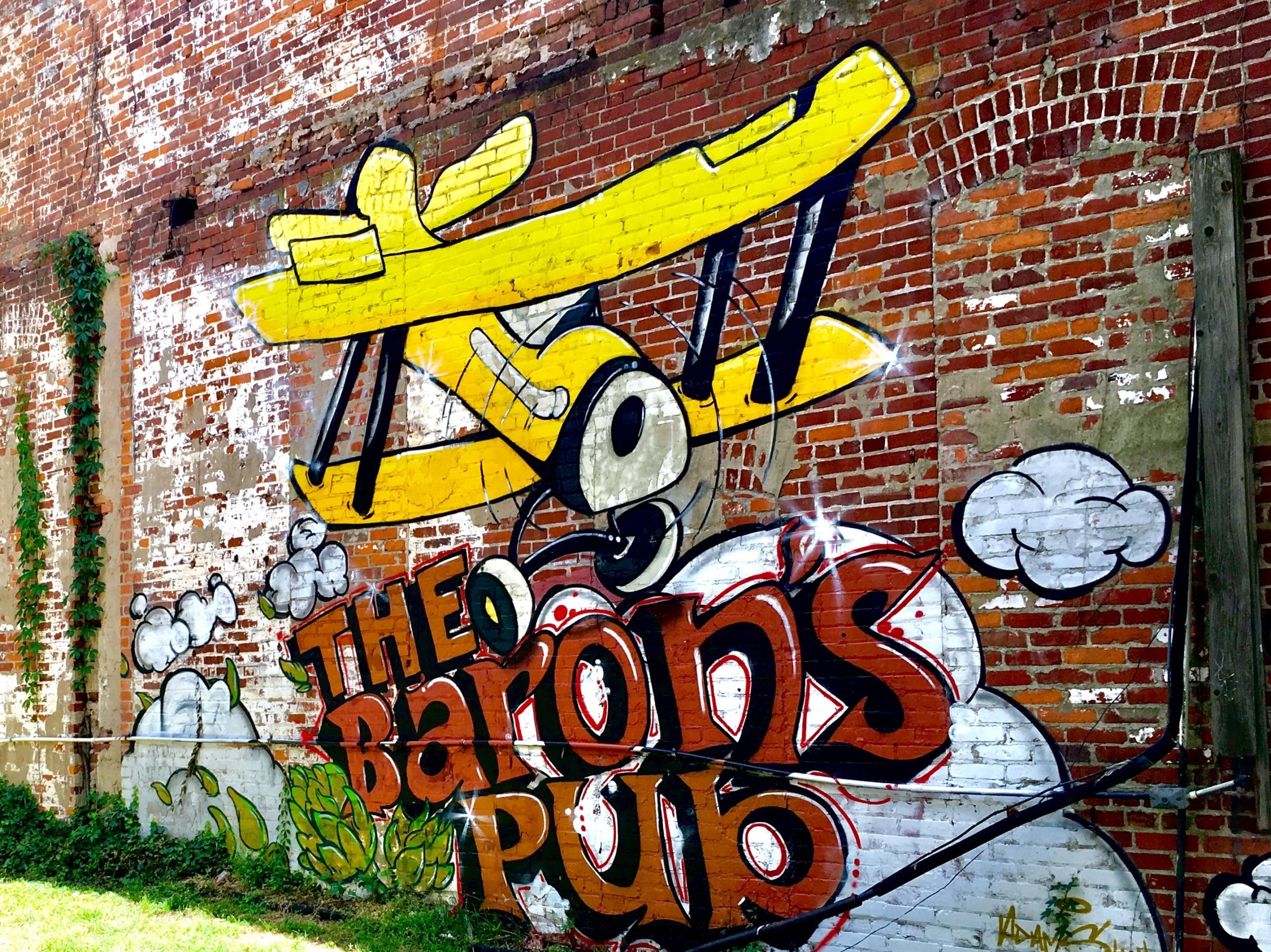 Barons Pub Biplane Mural