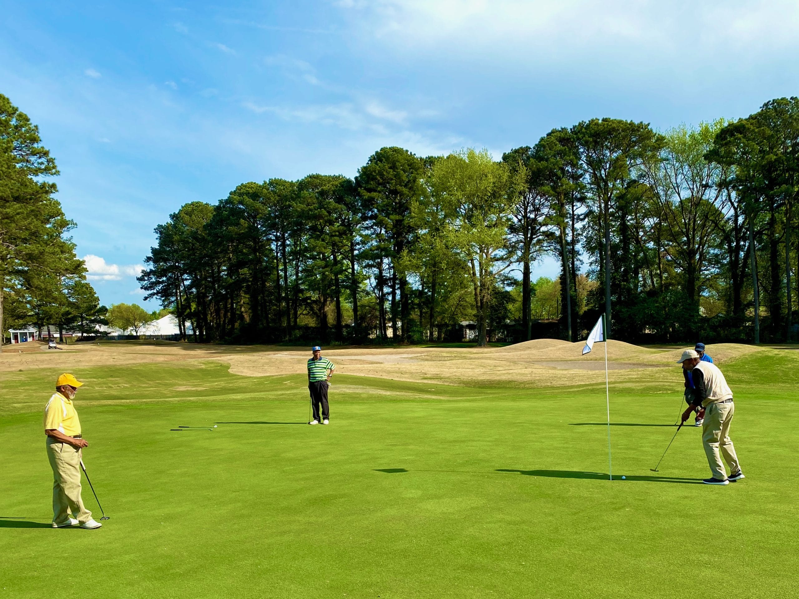 Players social distancing on the course