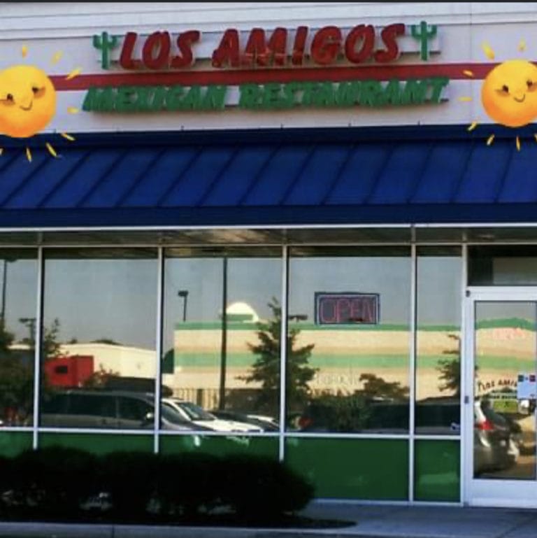 A view of the entrance to Los Amigos Mexican Restaurant in Portsmouth, Virginia