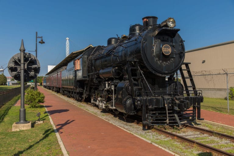 A view of the front of the train at The Railroad Museum of Virginia in Portsmouth, Virginia