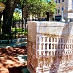 electrical box painted to look like courthouse square in 1846