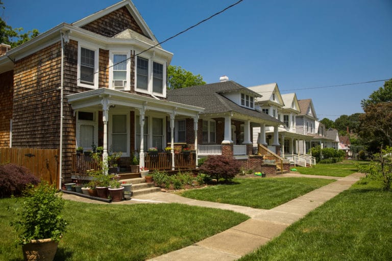 A street lined with historical homes in the Port Norfolk Historic District in Portsmouth, Virginia A street lined with historical homes in the Port Norfolk Historic District in Portsmouth, Virginia