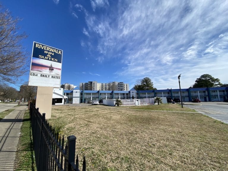 A street view of the front of the Riverwalk Inn and Suites in Portsmouth, Virginia A street view of the front of the Riverwalk Inn and Suites in Portsmouth, Virginia