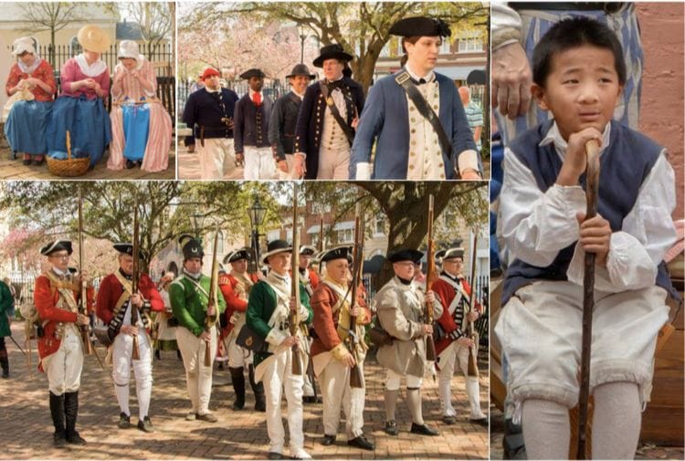 Collage of re-enactors