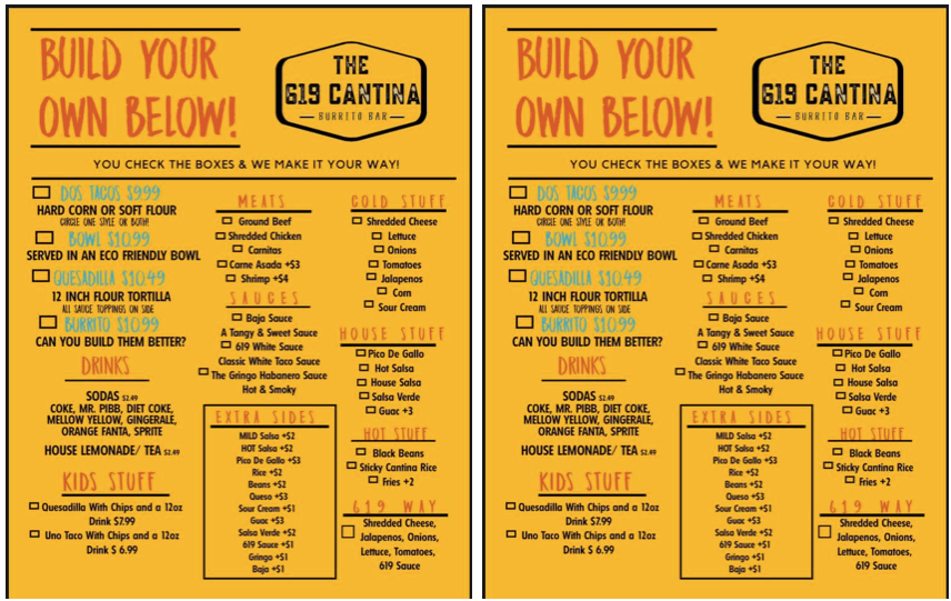 Portsmouth Virginia's 619 Cantina Menu