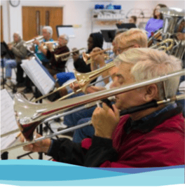 brass section of the Tidewater Concert Band