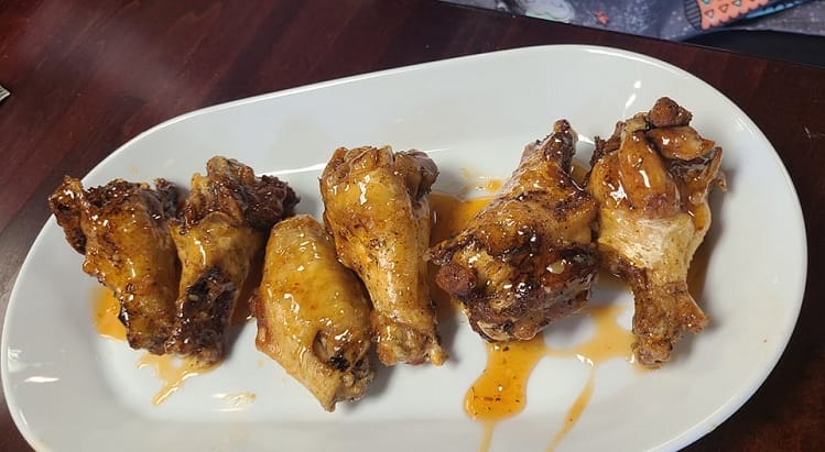 A plate of chicken wings at Two Up Two Down in Portsmouth, Virginia