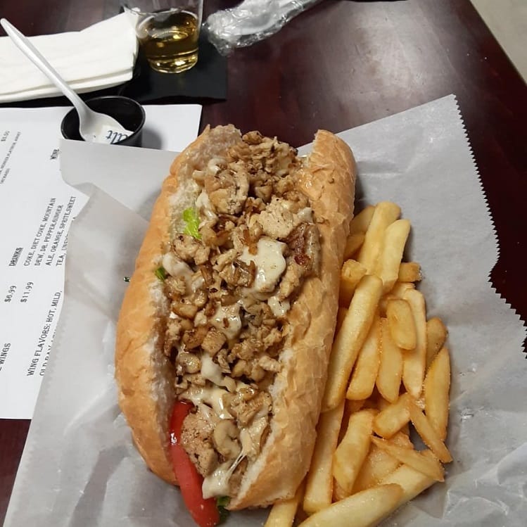 A chicken sub and fries at Two Up Two Down in Portsmouth, Virginia