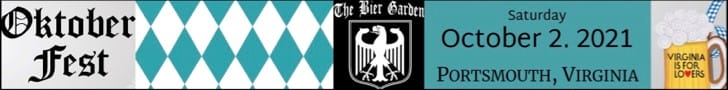 Horizontal banner ad for the 2021 Portsmouth, Virginia Oktoberfest