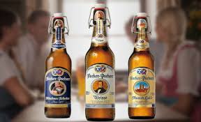 Three German beers on a table