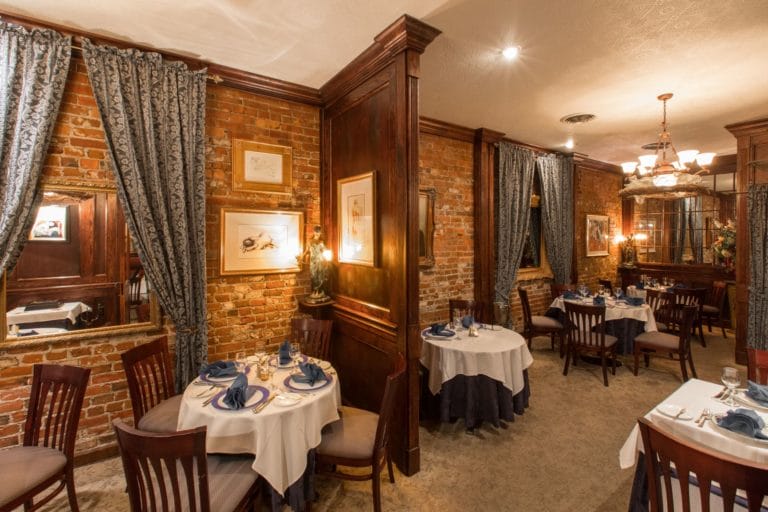 Inside view of a dining area in Café Europa in Portsmouth, Virginia