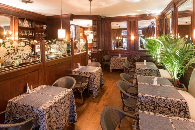 The front dining area in Café Europa in Portsmouth, Virginia