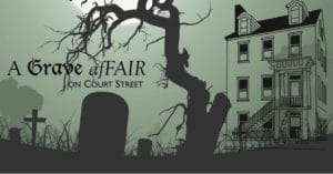Promotional flyer for "A Grave Affair" in Portsmouth, Virginia