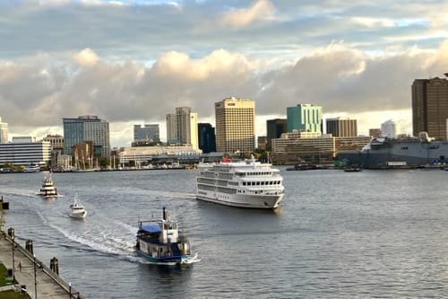 Elizabeth River View of Norfolk Skyline from Renaissance Portsmouth Hotel