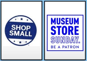Shop Small and Museum Store Sunday logos