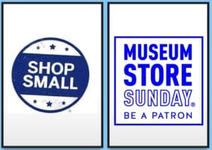 Shop Small and Museum Store Sunday logos
