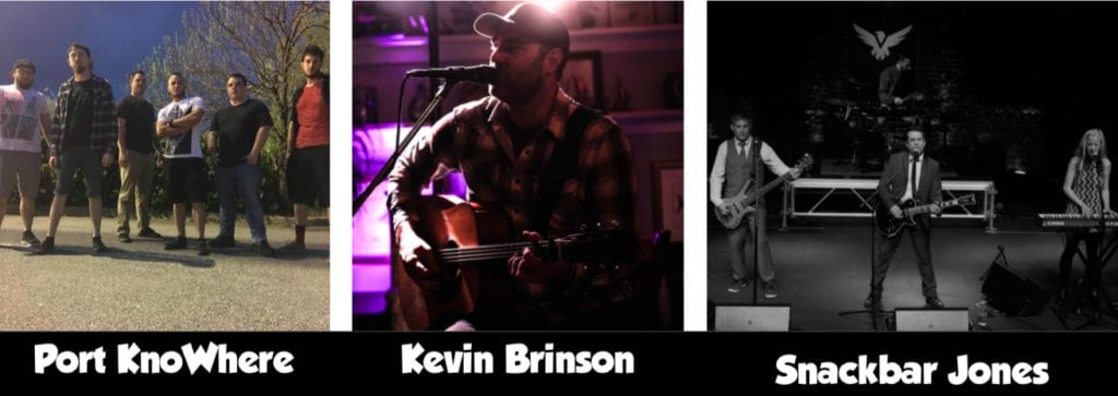Three Band Photos: Port Nowhere, Kevin Brinson, and Snackbar Jones
