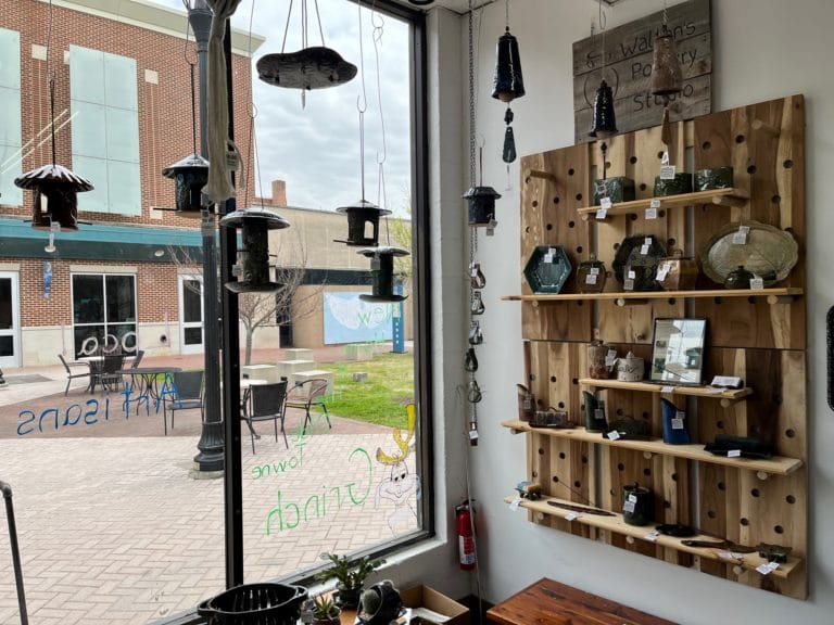 Pottery display at a craft store in Portsmouth Virginia