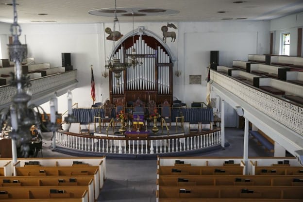  Interior view of seating area within Portsmouth Virginia's AME Church