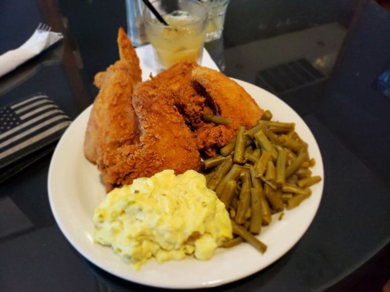 Fried chicken and sides served at District in Portsmouth, Virginia