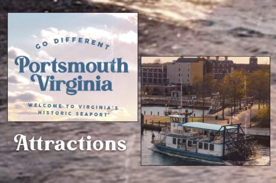 Water, ferry and brochure heading