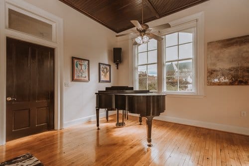 Piano inside Cambridge Hall, a Virginia historical site Piano inside Cambridge Hall, a Virginia historical site