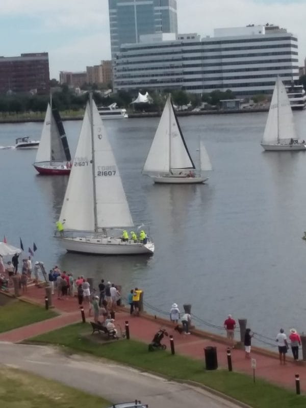 Cock Island Race as seen from the Portsmouth Seawall