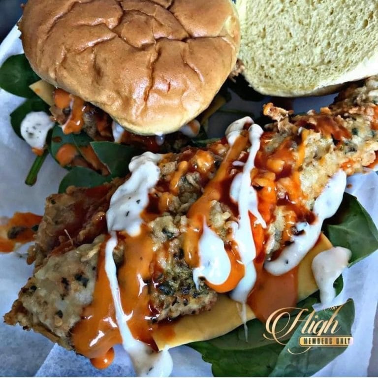 Plate of food at The High Cigar Lounge in Portsmouth, Virginia