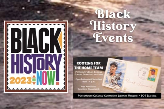 BHN 2023 Image Image of Black history now 2023 Logo beside another flyer for Rooting for the Home Team exhibit in Portsmouth, VIriginia