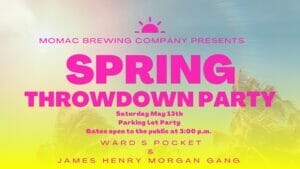 Flyer for a "Spring Throwdown" parking lot party in Portsmouth, Virginia