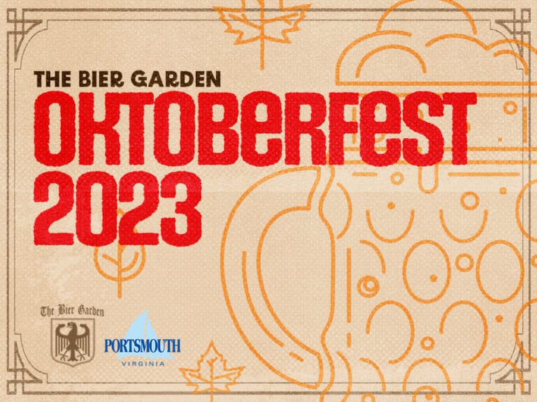 Flyer for Oktoberfest at the Bier Garden in Portsmouth, VA.