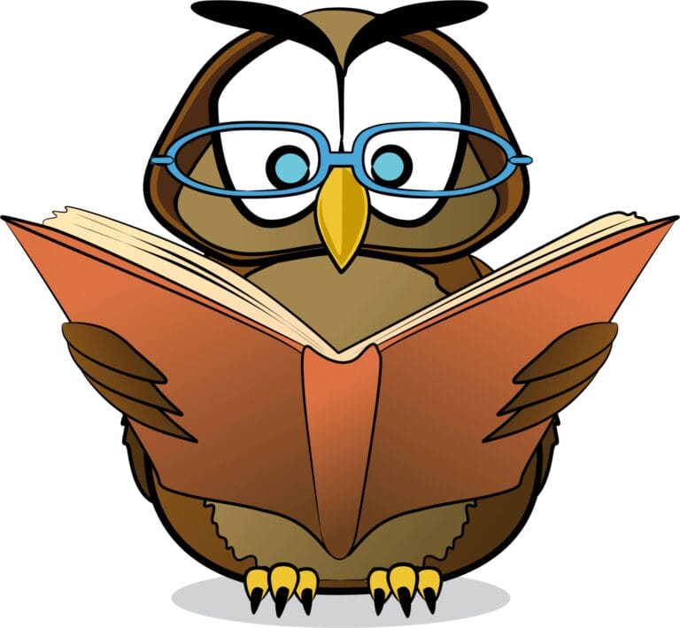 The Book Owl cartoon character 768x709