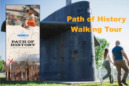 Path of History brochure cover and sail from USS Jefferson