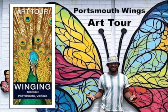 Winging it through Portsmouth brochure cover and butterfly wings